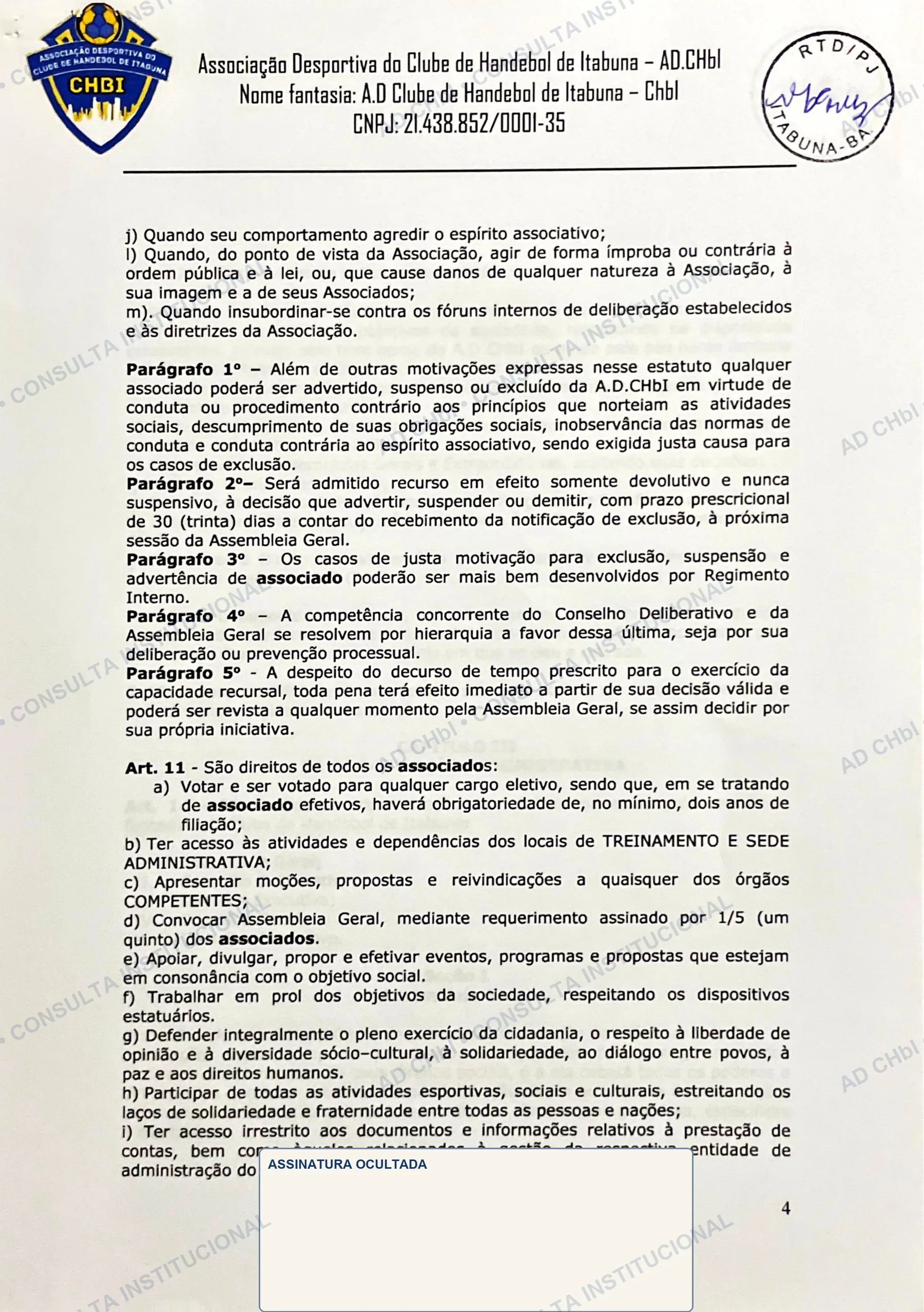 Estatuto Social da AD CHbI — página 4 de 19