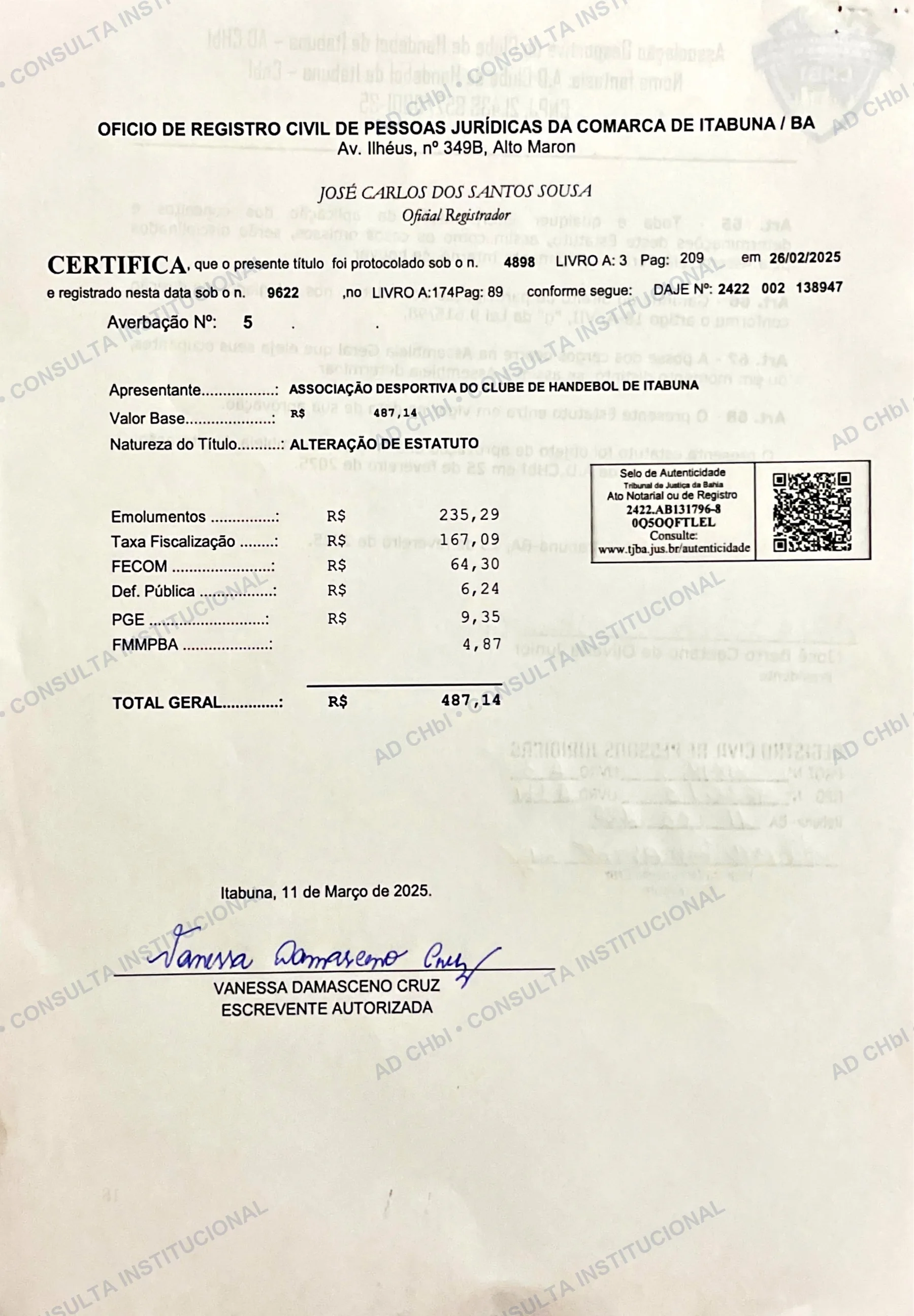 Estatuto Social da AD CHbI — página 19 de 19